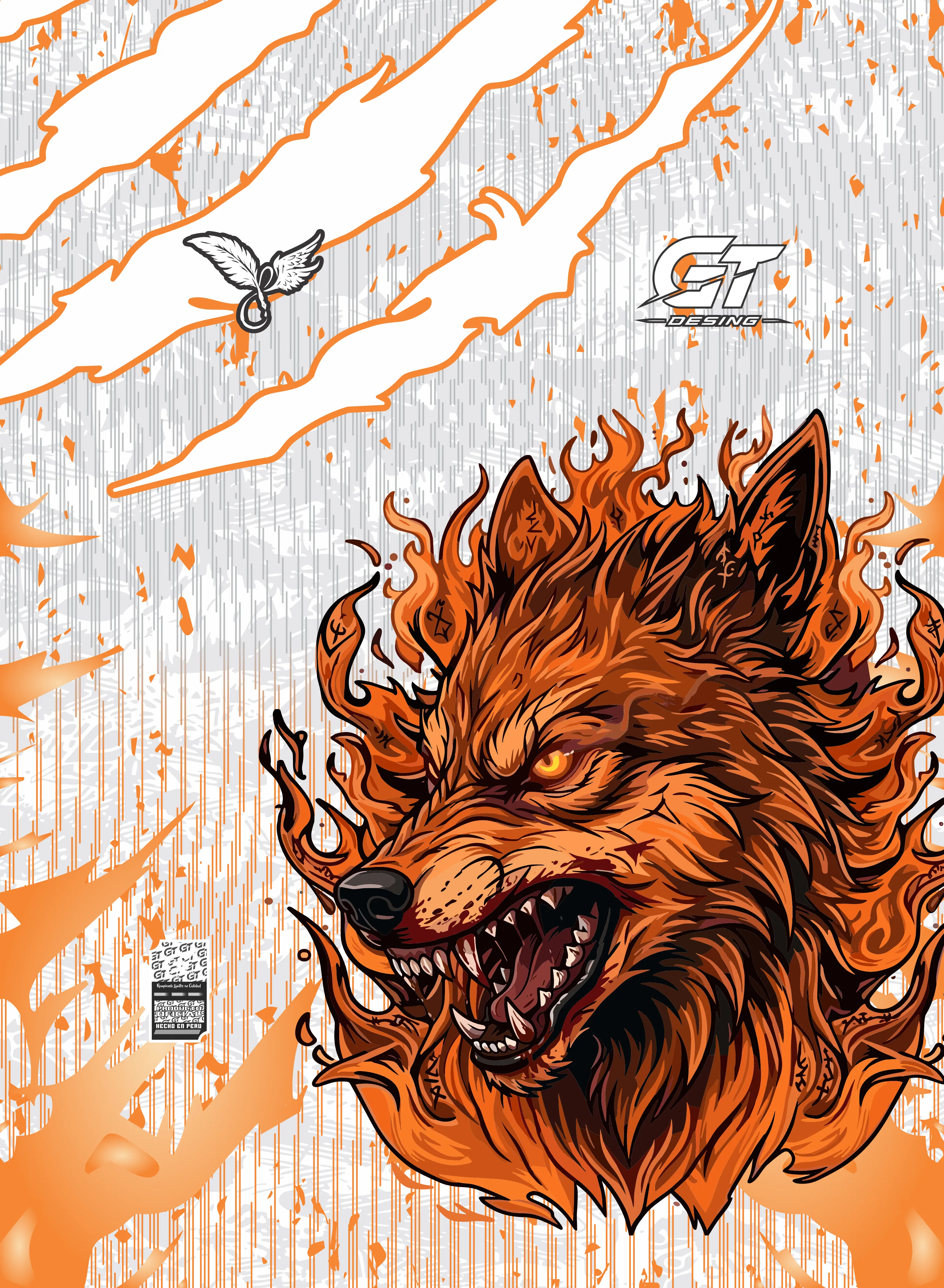diseño lobo naranja jnx